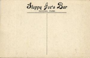 Cuba, HAVANA HABANA, Sloppy Joe's Bar, Lunch, Cigars & Sales (1930s) Postcard