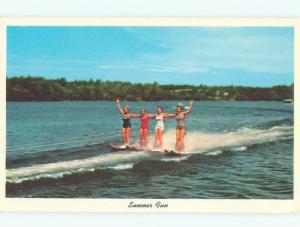 Pre-Linen Risque SET OF FOUR SEXY GIRLS WATERSKIING AB7157@