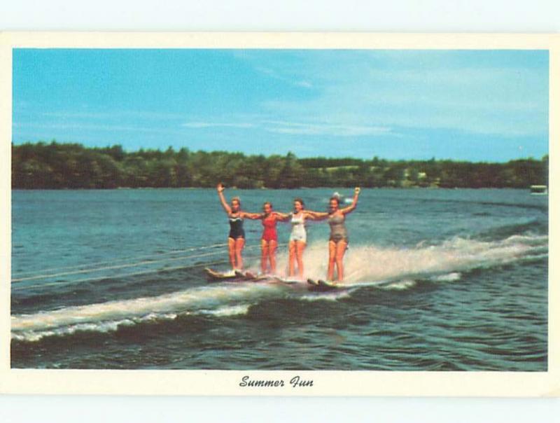 Pre-Linen Risque SET OF FOUR SEXY GIRLS WATERSKIING AB7157-12