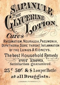 C1880 QUACK MEDICINE SAPANULE THE CLYCERINE LOTION PNEUMONIA TRADE CARD P1227