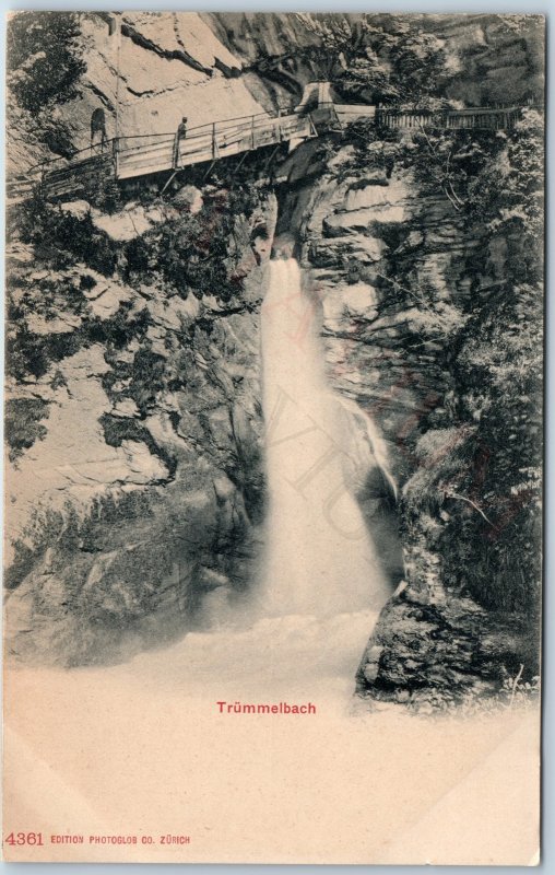 c1900s UDB Bernese Oberland, Switzerland Trummelbach Waterfall PC Photoglob A207