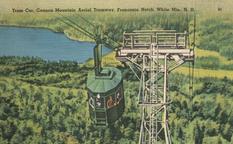 Vintage Postcard 1946 Tram Car Cannon Mountain Aerial Tramway White Mts. NH