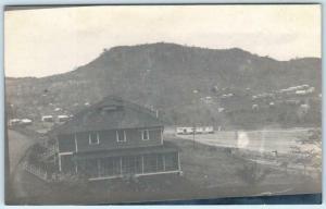 RPPC  CULEBRA, PANAMA  showing COWPEN Negro Village at left  c1910s Postcard