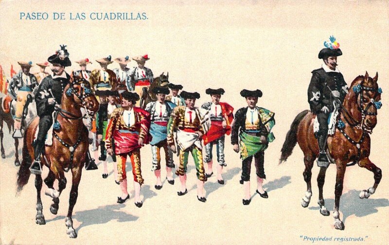 c.1906, Spain, Bull Fighter, paseo De Las Cuadrillas, Old Postcard