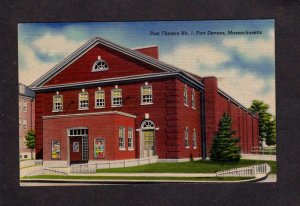MA Post Theatre Ft Fort Devens Mass Massachusetts Linen Postcard US Army