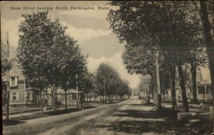 Farmington ME Main St. North c1910 Postcard
