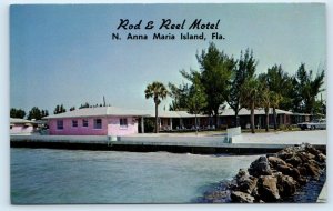NORTH ANNA MARIA ISLAND, Florida FL ~ Roadside ROD & REEL MOTEL c1960s Postcard
