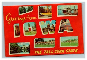 Vintage 1960's Postcard Greetings From Iowa - Tall Corn State Schools Landscapes
