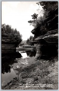 Vtg Lower Dells Wisconsin WI Josephine Boat Lovers Lane Lone Rock RPPC Postcard