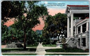 DAYTONA, Florida FL  VOLUSIA AVENUE Looking West from Elks Club  1916  Postcard