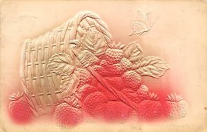 Strawberries Fruit Assorted Postal Used Unknown tab marks on corners from bei...