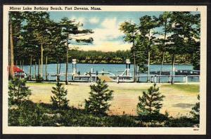 Mirror Lake Bathing Beach Fort Devens MA Post Card 5451