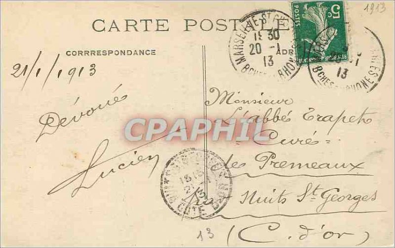 Old Postcard Marseille Panoramic