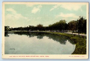 1912 Austin Texas TX Vintage Postcard Lake View State Insane Asylum Park Posted
