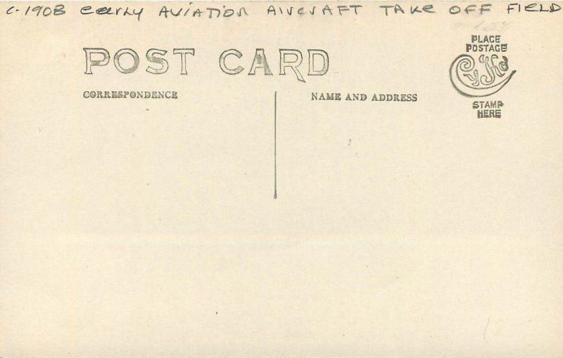 Aircraft C-1908 Early Aviation Take Off Field RPPC real photo postcard 7657