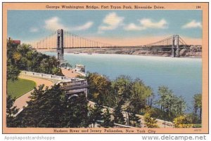 George Washington Bridge Fort Tryon Park Riverside Drive Hudson River And Jer...