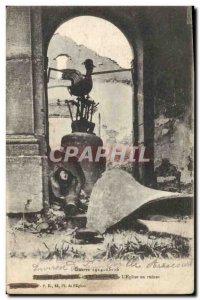 Postcard Old Bell Arracourt L & # 39eglise ruined Rooster Army