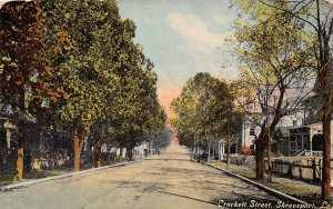 Shreveport Louisiana Crockett Street, Color Lithograph Vintage Postcard U8704