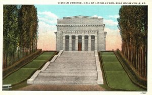 Vintage Postcard 1920's Lincoln Memorial Hall on Farm near Hodgenville Kentucky