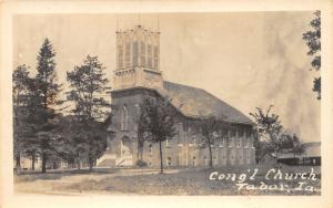 F3/ Tabor Iowa Real Photo RPPC Postcard c1920s Congregational Church