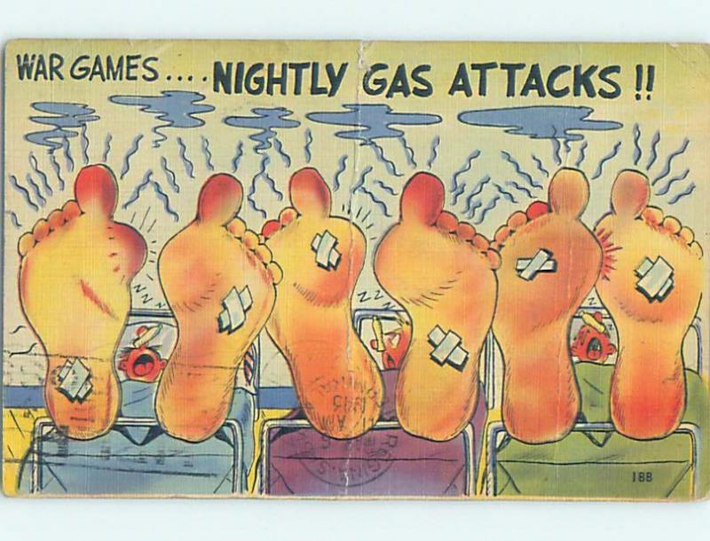 Linen military comic GAS ATTACKS - USA ARMY SOLDIERS HAVE SMELLY FEET HL3391