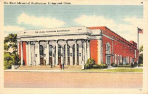 BRIDGEPORT, Connecticut CT   KLEIN MEMORIAL AUDITORIUM   c1940's Linen Postcard