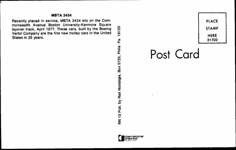 Postcard TRAIN SCENE Boston Massachusetts MA AK8463