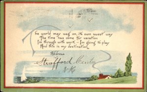 Strafford Center NH New Hampshire Scenic Vacation Poem Vintage Postcard