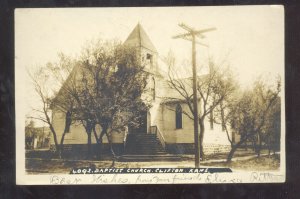 RPPC CLIFTON KANSAS BAPTIST CHURCH ST. JACOB ILLINOIS REAL PHOTO POSTCARD