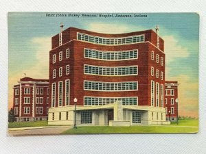 Vintage Postcard 1954 Saint John's Hickey Memorial Hospital Anderson IN Indiana