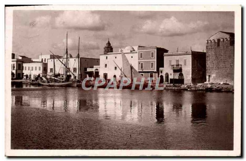 Old Postcard Bizerte View From Old Port Yacht