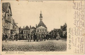 CPA PÉRONNE Marktplatz Place du Marché (24994)