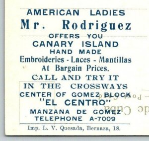 Canary Island Hand Made Women's Laces Advertisement  Cuba  Postcard