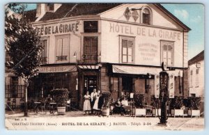 Hotel de la Girafe J. Baduel CHATEAU THIERRY France Postcard