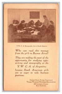 YWCA Stenography School Buenos Aires Argentina UNP UDB Postcard M20