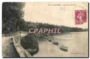 Old Postcard Athis Mons Banks of the Seine