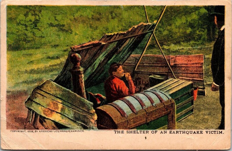 Shelter Earthquake Victim Antique Postcard UDB UNP Unused 