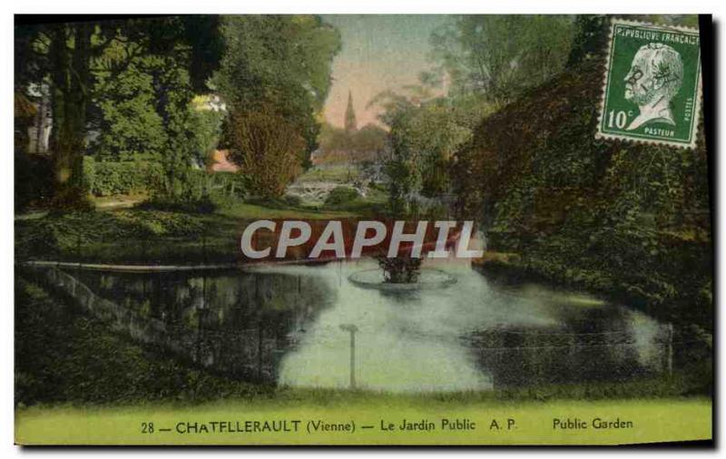 Old Postcard Chatfllerault The Public Garden