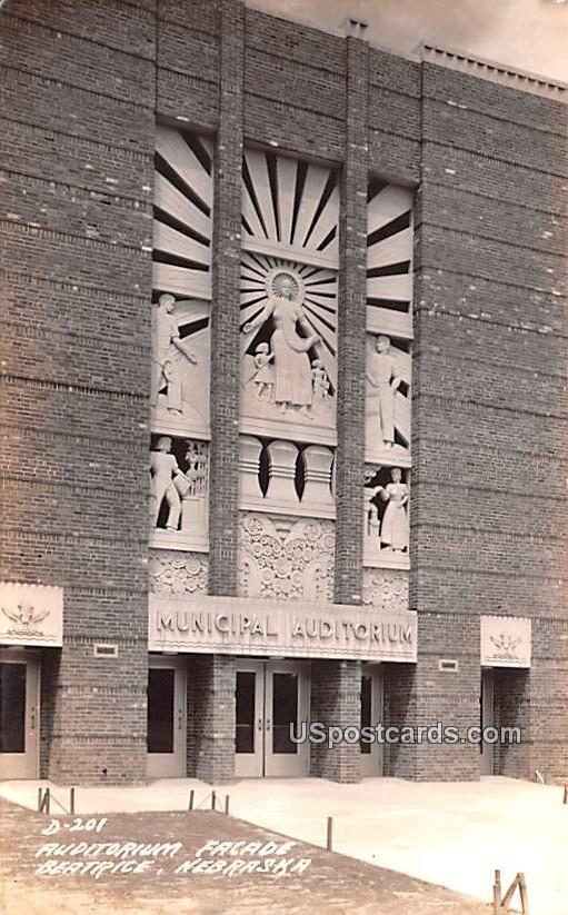 Auditorium Fa ade in Beatrice Nebraska United States