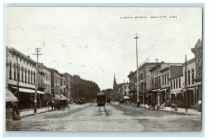 c1910s Clinton Street, Iowa City, Iowa IA Unposted Antique Postcard 