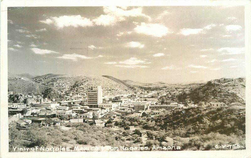 1956 View Nogales Arizona RPPC Photo Postcard 3384