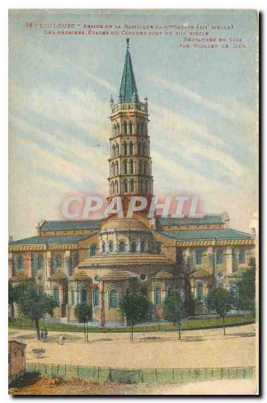 CARTE Postale Old Toulouse Apse of the Basilica of St. Sernin