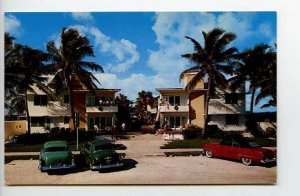 Hollywood FL Motel Old Cars Postcard