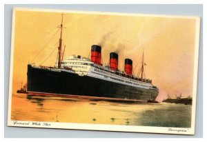 Vintage 1940's Postcard Cunard White Star Lines Berengaria Passenger Ships