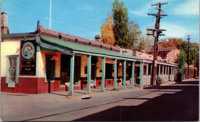 Vtg Santa Fe New Mexico NM East Palace Avenue Street Views Shops 1950s Postcard