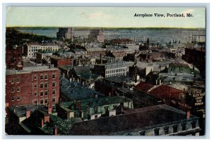 1913 Aeroplane View of Houses in Portland Maine ME Antique Posted Postcard 
