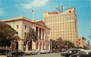 Automobiles Federal Building Hamilton Hotel Laredo Texas 1950s Postcard 20-7915