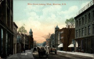 Moncton New Brunswick NB Main Street Scene c1910 Vintage Postcard