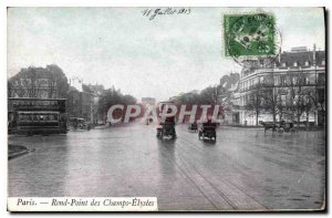 Postcard Old Paris Rond Point des Champs Elysees