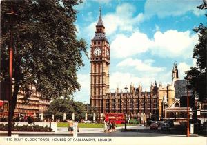 BR90633 big ben clock tower houses of parliament london double decker bus  uk